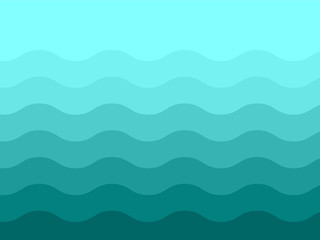 Bright blue and white wavy pattern.