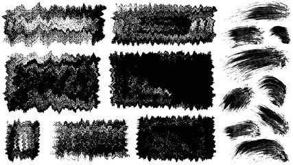 set of vector EPS10 brush stroke stains. Collection of hand drawn brushes, high quality trace