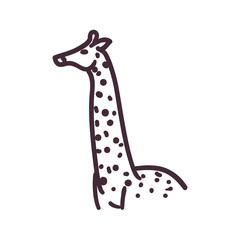 giraffe cartoon line style icon vector design