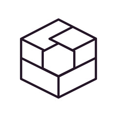 Abstract hexagon shape line style icon vector design