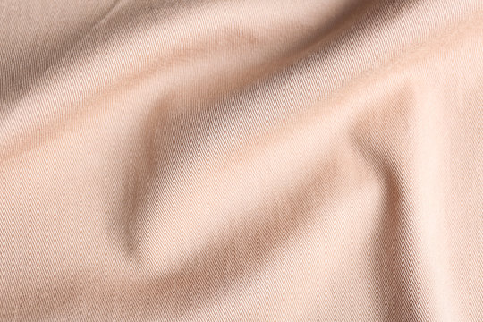 Texture Of Light Pink Fabric As Background, Closeup