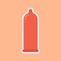Condom icon vector on color background. Flat vector condom icon symbol sign from modern health and Safe sex. Contraception concept, web design, posters, cards, package, HIV Aids campaign and sex shop