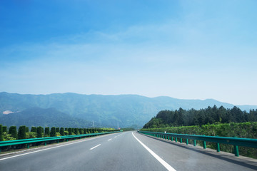 Empty urban road and buildings in China
