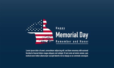Memorial Day Background Vector Illustration. Remember and Honor.