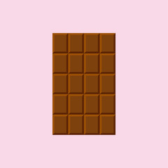 Chocolate bar icon. Flat illustration of chocolate bar vector icon for web design
