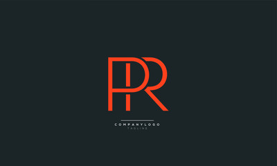 Fototapeta premium PR Letter Logo Alphabet Design Icon Vector Symbol