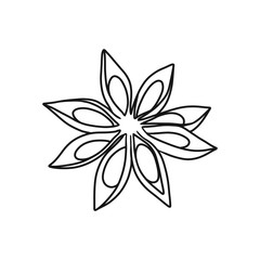 star anise doodle icon, vector illustration