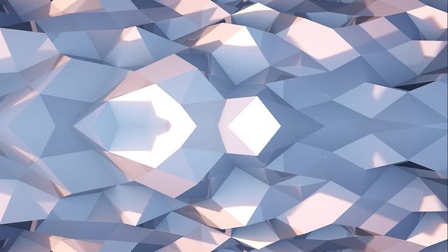 3d rendering triangular geometric surface. Computer generation abstract low poly waving backdrop.