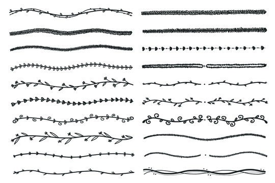 Doodle set of calligraphic design elements.