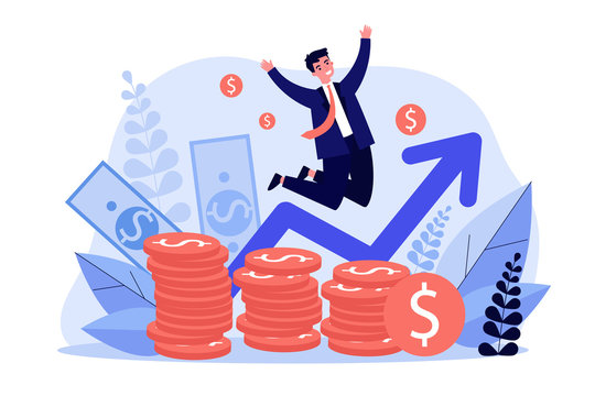 businessman jumping over money, success, growth clip art preview