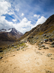 hiking trail in the Andes Mountains