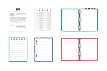 vector illustration of realistic notebooks  isolated on white background.