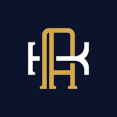 Initial Letter AK KA Monogram Logo Design