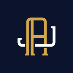 Initial Letter AJ JA Monogram Logo Design
