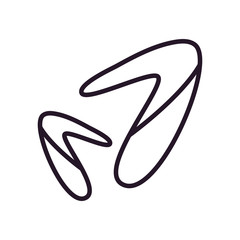 Abstract boomerangs shapes line style icon vector design