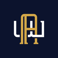 Initial Letter AW WA Monogram Logo Design