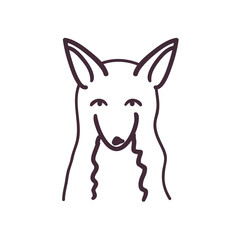 polar fox cartoon line style icon vector design