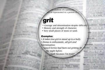 An illustrative concept design to explain the word 'Grit'.