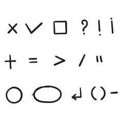 hand drawn doodle mark element collection vector