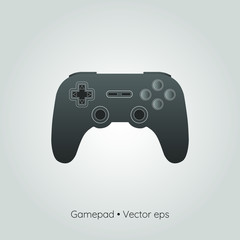 Vector gamepad with analog sticks, concept of gaming and retrogaming