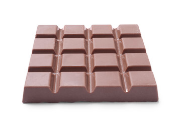 Delicious milk chocolate bar isolated on white