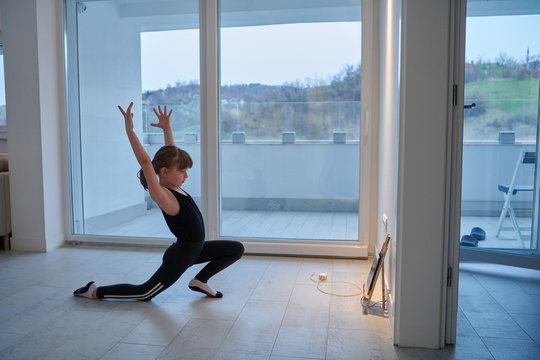 Girl Online Education Ballet Class At Home