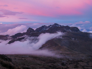 sunrise in the mountains. Rucu Pichincha