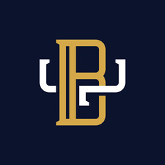 Initial Letter BY YB Monogram Logo Design