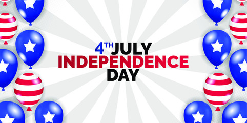 Fourth of July Independence Day. Vector illustration for banners presentations, backdrop, posters and invitations.