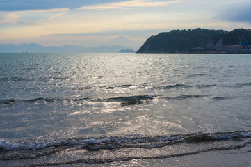 逗子海岸からの夕日