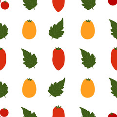 Tomato. Colored Seamless Vector Patterns
