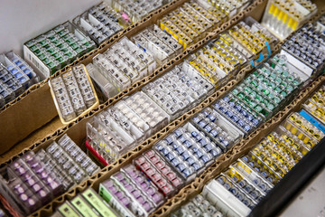 Color texture from dental tools, protapers, proofiles, k-files, h-files.