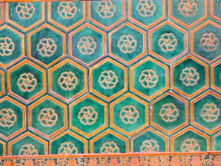 hexagonal temple tiles