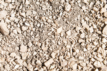 The texture of small gravel close-up. 