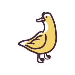 duck cartoon flat style icon vector design