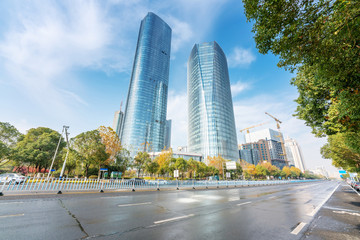 Fototapeta premium modern cityscape and road of Hongkong