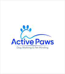 Fototapeta na wymiar Abstract modern creative active paws logo template, vector logo for business and company identity 