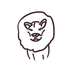 lion cartoon line style icon vector design