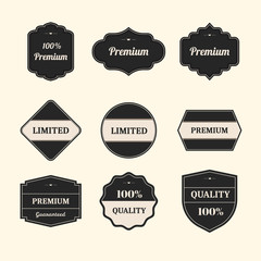 Flat design about premium quality and limited  badge collection.