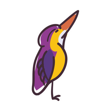 Bird cartoon flat style icon vector design