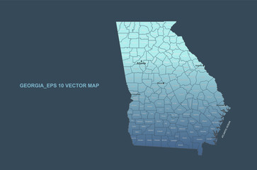 georgia map. vector map of georgia, U.S. states. 