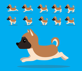 Animal Animation Sequence Dog Akita Cartoon Vector