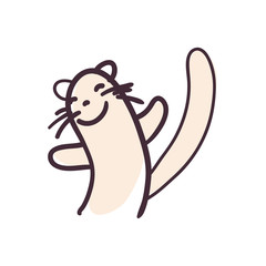 ferret kit cartoon flat style icon vector design