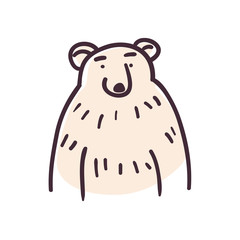 polar bear cartoon flat style icon vector design