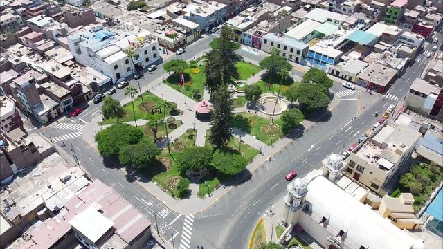 Plaza de Armas Surco district of the capital in Lima - Peru. South America. 2.7k resolution