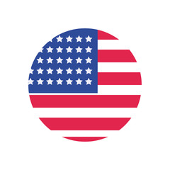 Usa flag circle flat style icon vector design