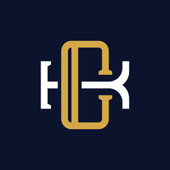 Initial Letter CK KC Monogram Logo Design