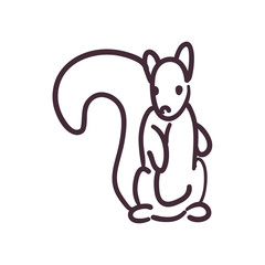 squirrel cartoon line style icon vector design