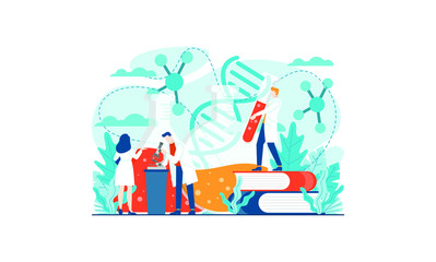 Laboratory research medical vector illustration concept template background isolated can be use for presentation web banner UI UX landing page