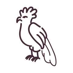 cackatoo bird cartoon line style icon vector design